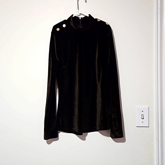 Chocolate colored velvet top - Picture 1 of 4